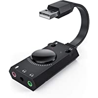 Los mejores  - TechRise Tarjeta Sonido USB Tarjeta Sonido Externa Adaptador de Sonido Estéreo Externo Splitter Converter con Control de…
